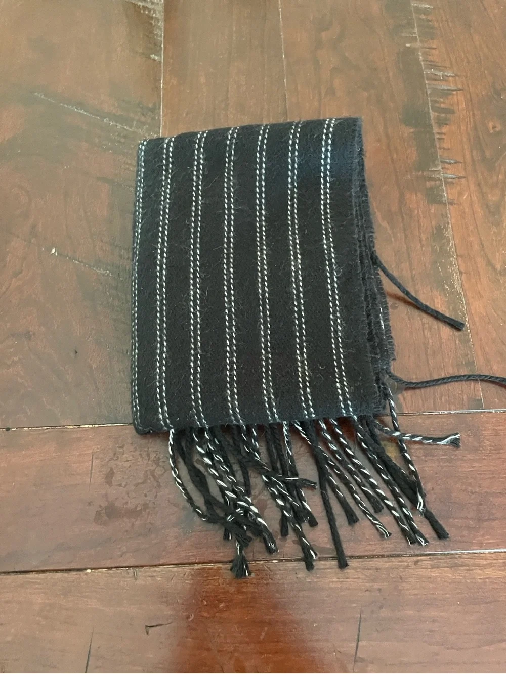 Geoffrey Beene Black and White Striped Scarf